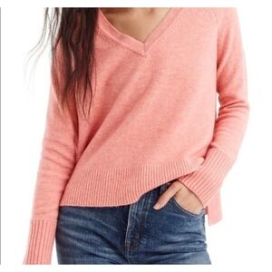 Eileen Fisher Linen Grain Papaya Lightweight Knit Sweater Orange Mesh‎ Sz Medium